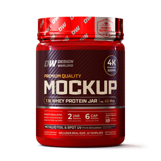 1 lb Whey Protein Jar Mockup | Vol. A2-Pro
