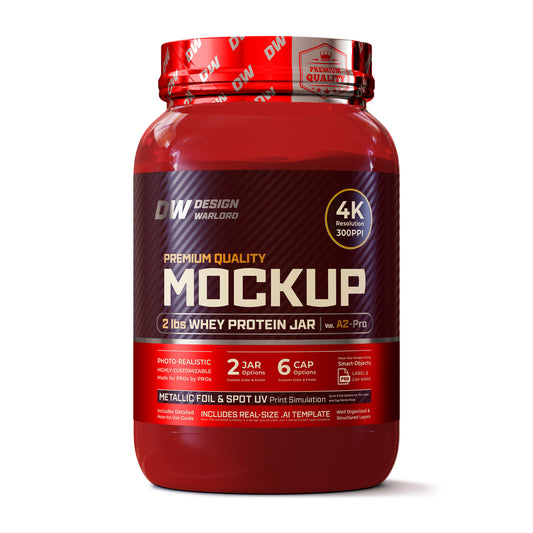 2 lbs Whey Protein Jar Mockup | Vol. A2-Pro