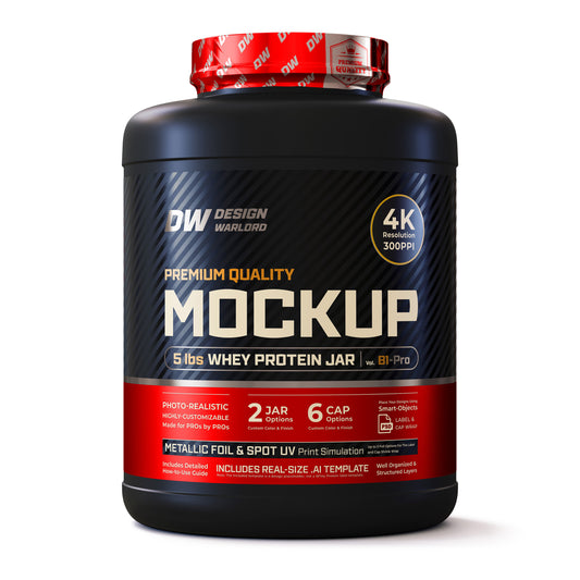 5 lbs Whey Protein Jar Mockup | Vol. B1-Pro
