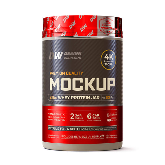 2 lbs Whey Protein Jar Mockup | Vol. B3-Pro