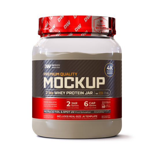 2 lbs Whey Protein Jar Mockup | Vol. C3-Pro